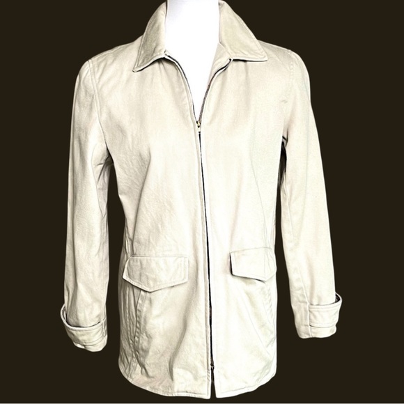 J. Crew Classic Cotton Twill Zip Chino Jacket Tan Women’s Size S - Picture 1 of 4